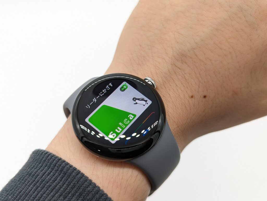 Suicaを表示したPixel Watch