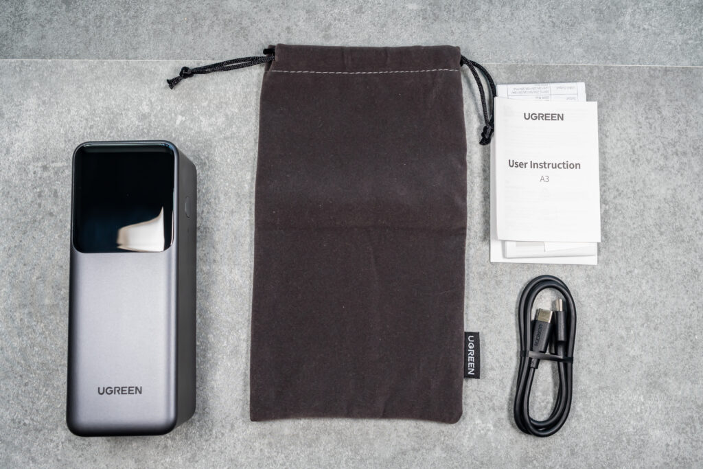 UGREEN Nexode 巻き取り式 USB-Cケーブル内蔵 モバイルバッテリー 20000mAh 165W